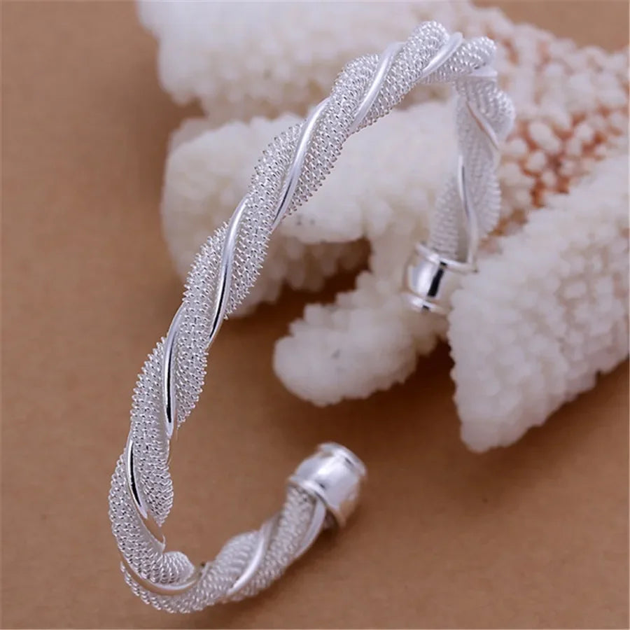 925 Silver Plated Exquisite Bracelet Bangle