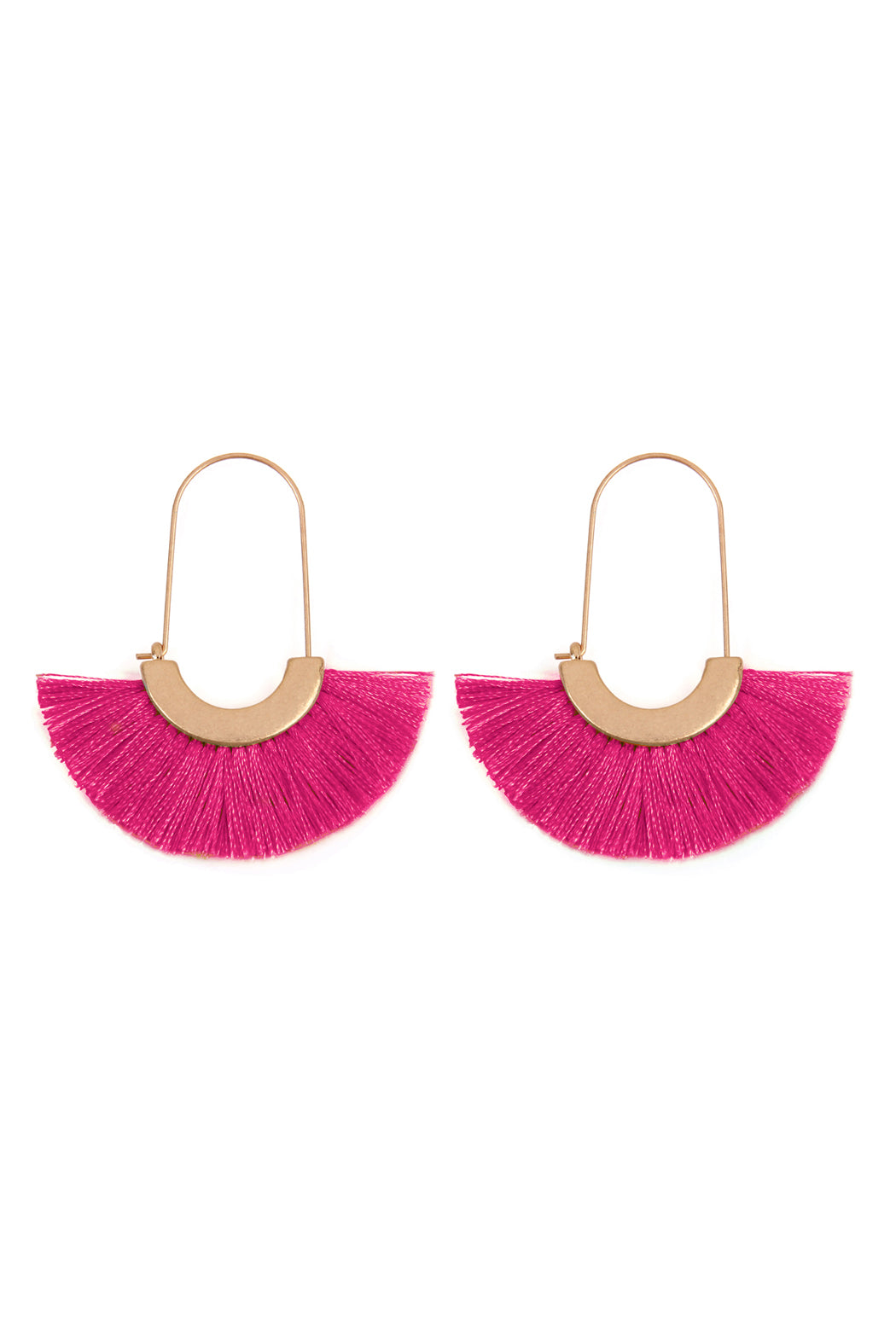 Fan Shape Drop Hoop Earrings