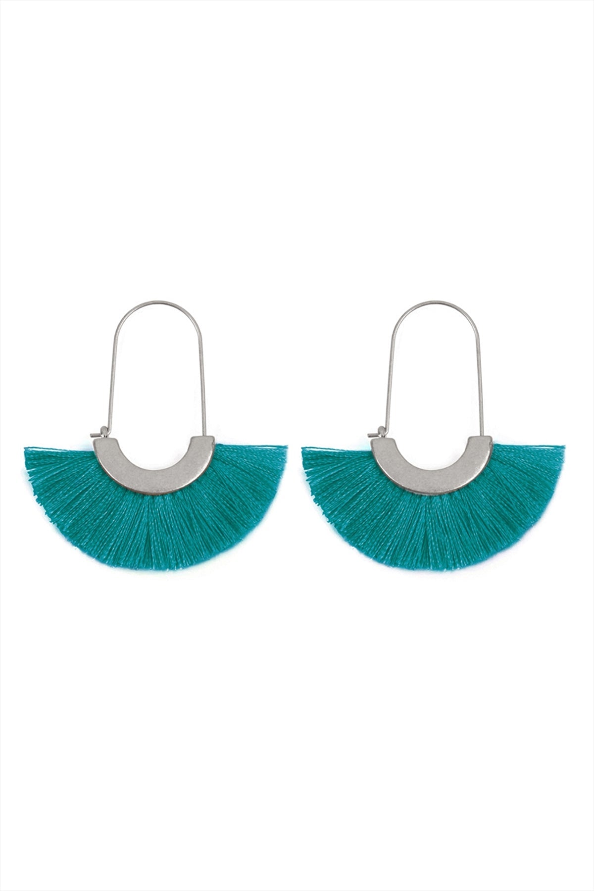 Fan Shape Drop Hoop Earrings