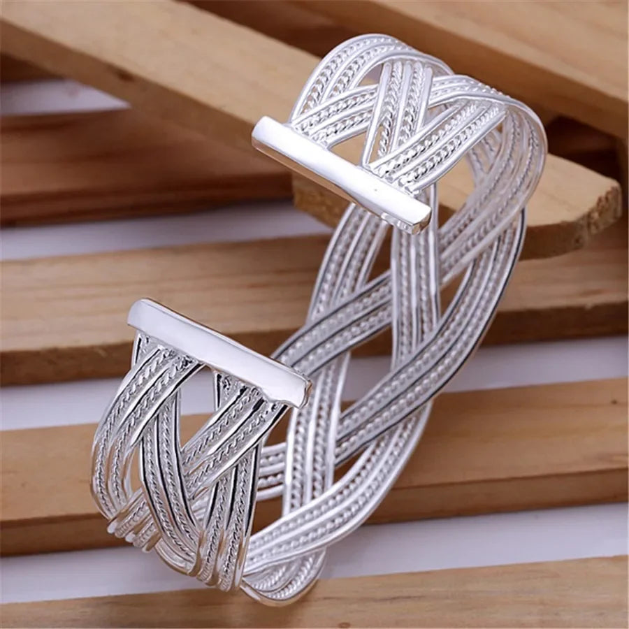 925 Silver Plated Exquisite Bracelet Bangle