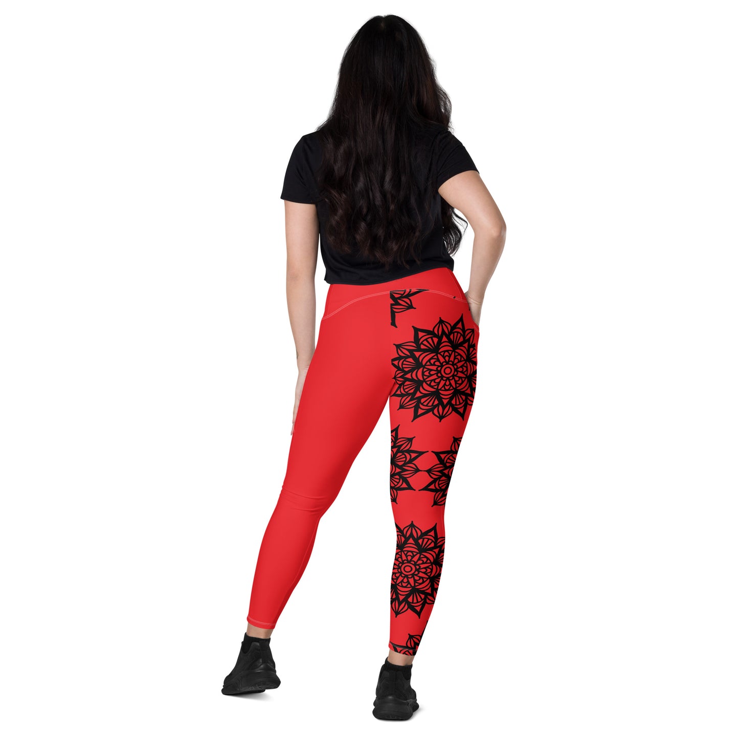 Unilateral Mandala Leggings with pockets