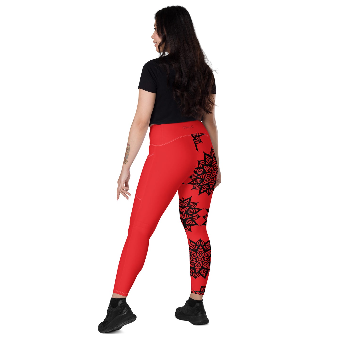 Unilateral Mandala Leggings with pockets