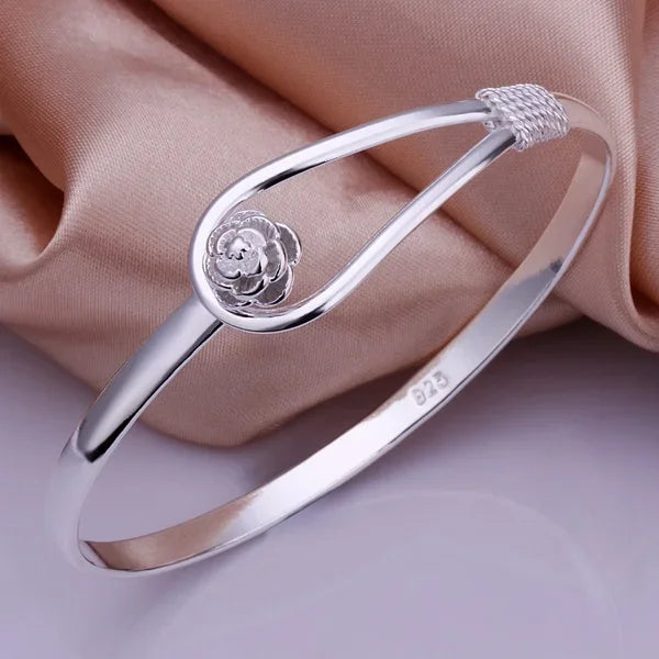 925 Silver Plated Exquisite Bracelet Bangle